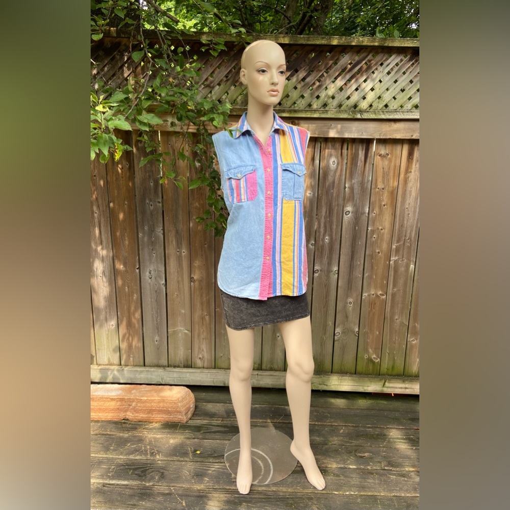Vintage Colourful Denim Vest